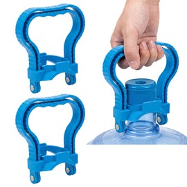 2 Pack Blue 5 Gallon Water Jug Handle, Ergonomic Non-Slip Comfort Grip, Heavy Duty Carrier, No Hand Strain Lifter for Home Outdoor Camping & Picnic Use