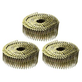 uxcell 1200 Count Siding Nails 2" x 0.083" 15-Degree Ring Shank Full Round Head Collated Wire Coil for Lath and Sheathing Materials