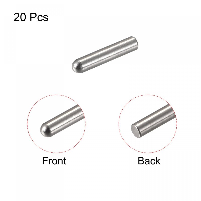 sourcing map 20 x 8 mm Dowel Pins 304 Stainless