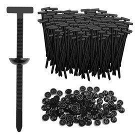 Nylon Universal Cable Tie Buckle, OIHCAZ 100PCS Black Heavy Duty Self Locking Zip Ties with Pins and Buttons Designed for Car Body, Home and Garage Use UV Resistant Zip Tie Mounts