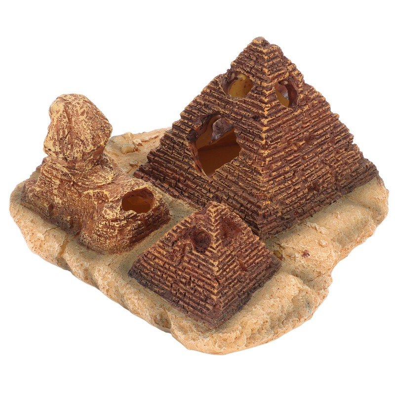Aquarium Pyramid Decor Realistic Safe Resin Fish Tank Pyramid Hiding