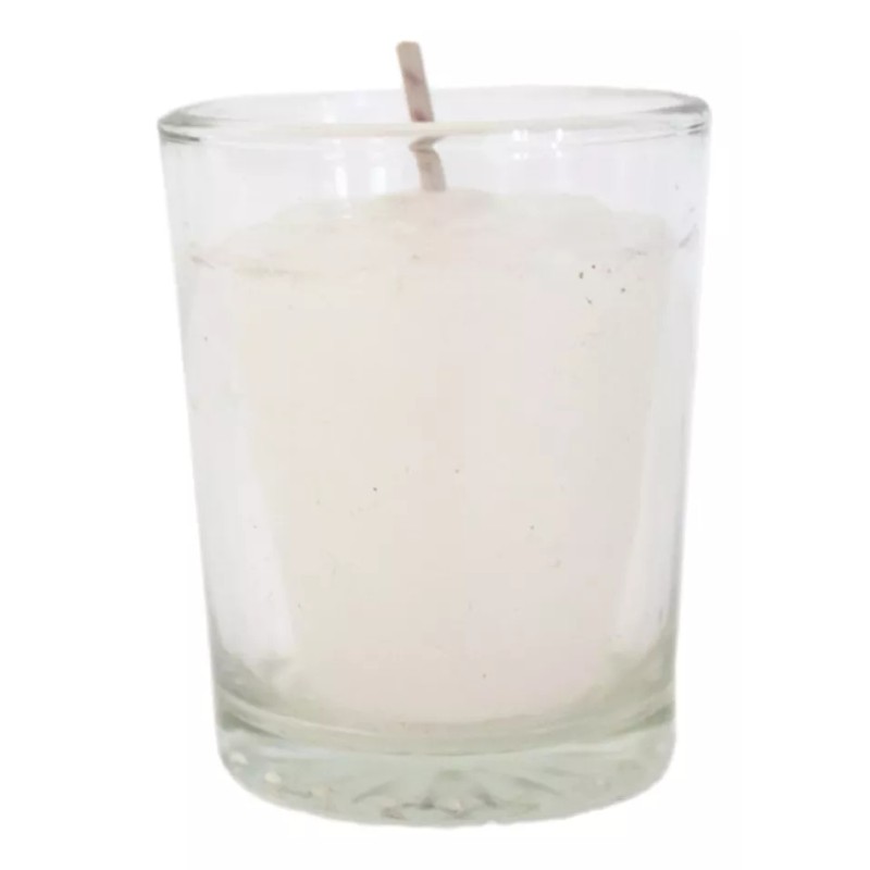 CEB 12 Veladoras Votiva En Vaso Liso 100% Parafina Pura