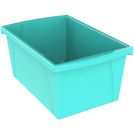 Storex 5.5 Gallon (21L) Classroom Storage Bin, Teal