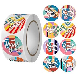 Thank You Stickers 500PCS Labels for Small Business 8 Watercolor Designs,Thank You for Your Order Sealing Stickers Decoration,Thank You for Your Purchase Sticker Label (Color-Block Design)
