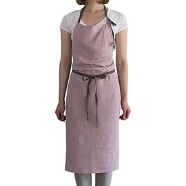 Linen Full Apron, Manon, A277, Lino e Lina, Mustard W39.4 x L39.4 inches (100 x 100 cm), rubby