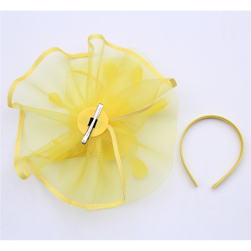 SAFERIN Fascinator Hat Feather Mesh Net Veil Cocktail Tea Party