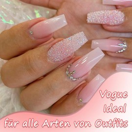 Glue-On Nails, 24 Pieces French Tip Press On Nails Short, Squoval Nude Natural White French Fake Nails