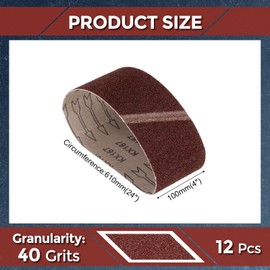 Kozelo 12 Pcs Sanding Belts 4 x 24 Inch 40 Grit Aluminum Oxide Abrasive Sandpaper for Belt Sander Metal Grinding Wood Working Weld Rust Removal