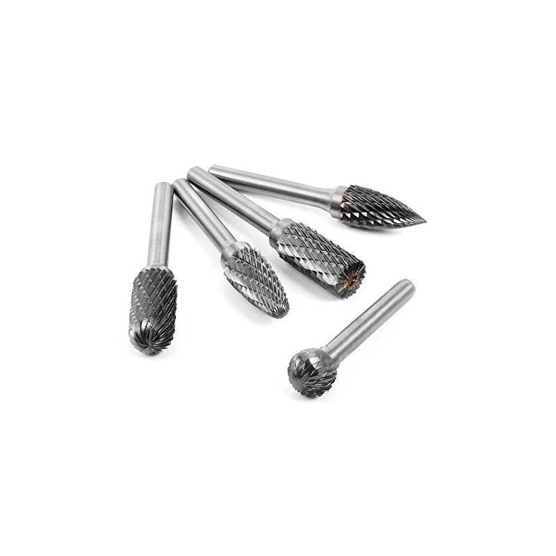 KangTeer Carbide Burr Bits 5pcs 5/16" Cutter Dia 1/4" Shank