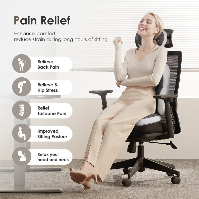 FLORICH 3 PCS Seat Cushion for Carseat Lumbar Support Pillow