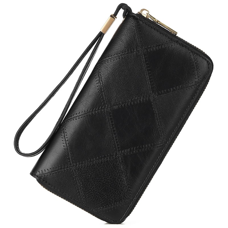 SENDEFN Women's Large Leather Wallet with RFID Protection, Large Capacity