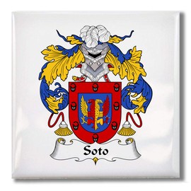 Carpe Diem Designs Soto Family Crest/Coat of Arms Ceramic Tile for Coaster, Hot Plate, Trivet or Decorative Accent
