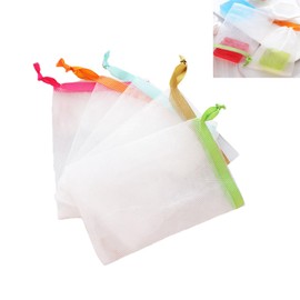 Mirhua 石鹸ネット 泡立てネット 濃密泡 メッシュ素材 ト手軽に泡が作れる 吊り下げ 手洗い 洗顔 お風呂用 5個入り ランダムな色