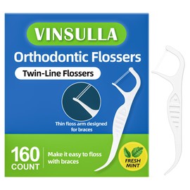 VINSULLA Braces Flosser, Orthodontic Flossers for Braces, Mint Flavor, 80 Count (Pack of 2)