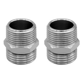 Fitvell Stainless Steel Garden Hose Adapter 3/4" GHT Male X 3/4" NPT Male Garden Hose Thread to Pipe Thread Convert Fitting Connector (Pack of 2)