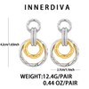 INNERDIVA Trendy Round Link Earrings for Women, Two Tone Gold