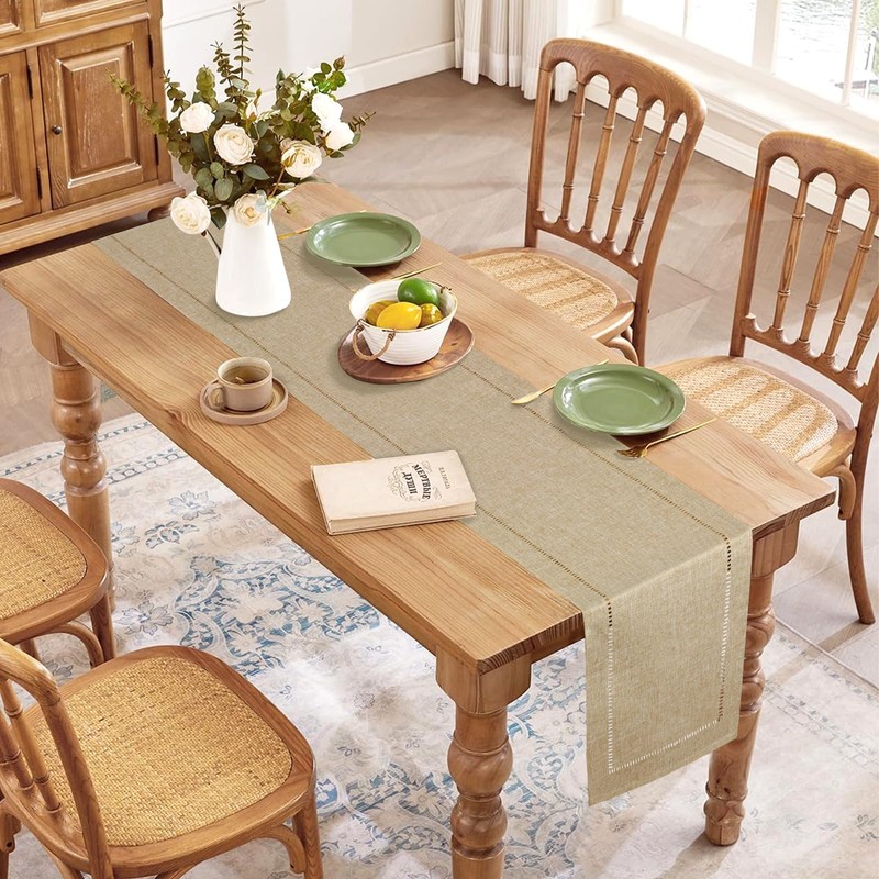 LOMOHOO Rustic Table Runner 71 Inch Long Boho Table Runner,