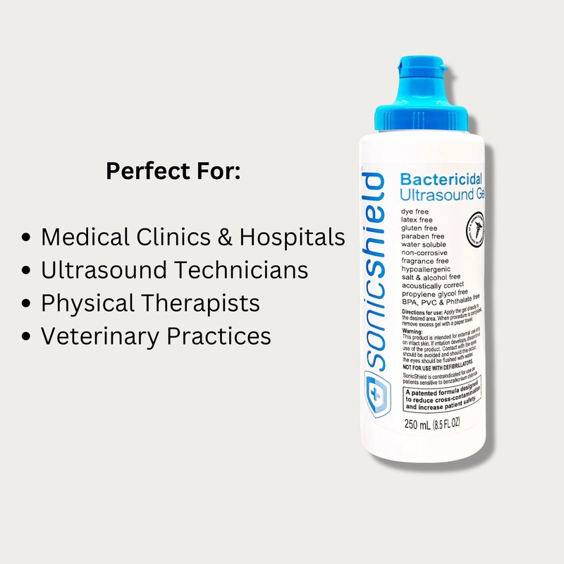 SonicShield Ultrasound Gel. High Viscosity. Premium Multi-Purpose Gel for Ultrasound