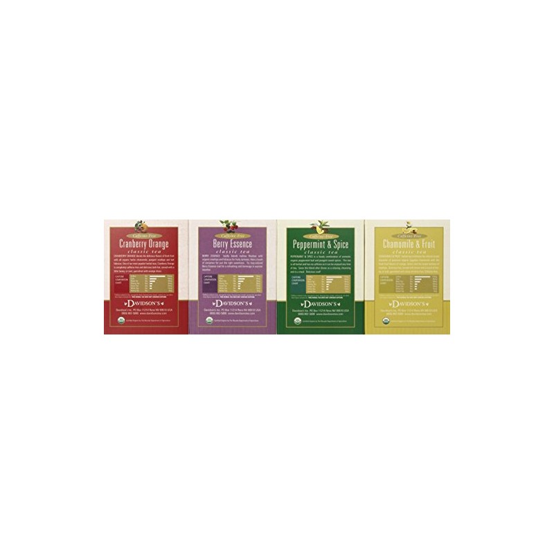 Davidson's Tea Assorted Herbal, 8-Count Tea Bags (Pack of 12)