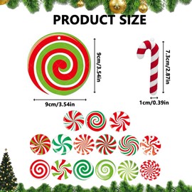22Pcs Candy Cane Christmas Decorations, Candy Cane Christmas Tree Ornaments - Colorful Candy Decor for Tree, New Year Party Christmas Tree Decorations Candy Mini Paper Ornament Pendant