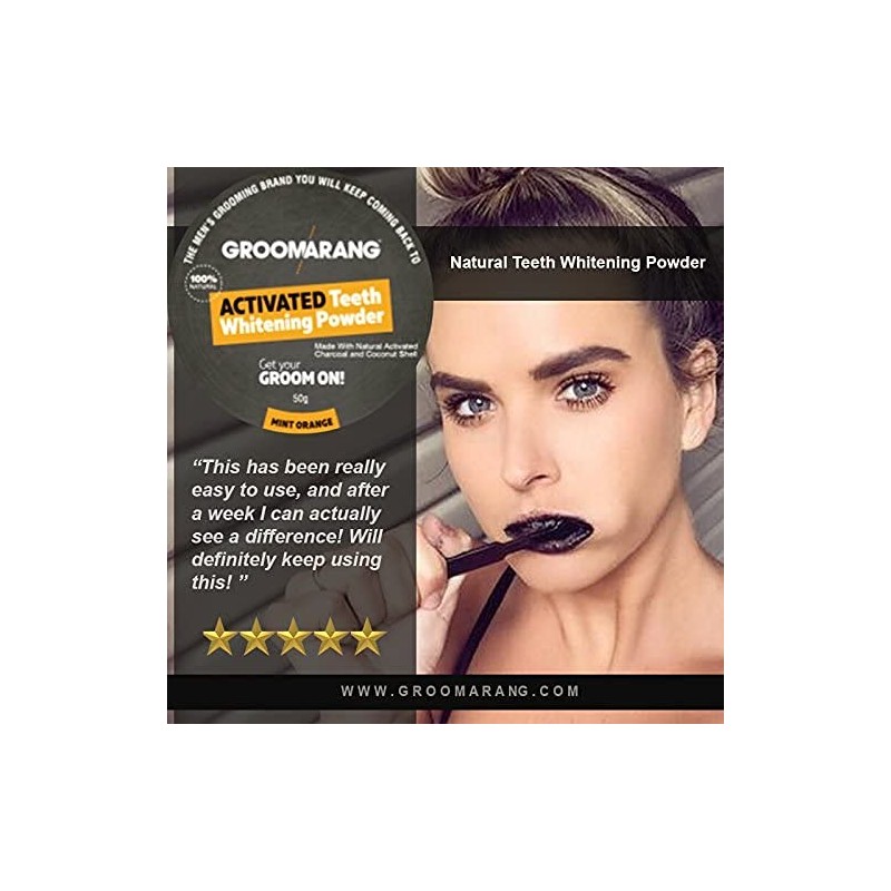 Teeth Whitening Powder GROOMARANG® Activated Charcoal Powder & Charcoal Toothpaste