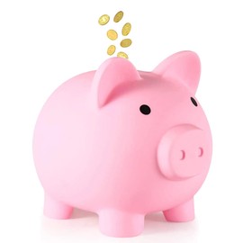 Piggy Bank, Cute Coin Cash Money bank,Money Box Keepsake Decor,Fun Gift For Kids And Adults(Pink)