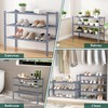 Smiry Shoe Rack, 2 Tier Bamboo Shoe Organizer, Stackable Free
