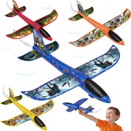 Joozmui Aeroplane Toy for Outdoors, Outdoor Toy from 3 4 5 6 7 8 Years Boy Outdoor Games for Children Polystyrene Aviator Children Gift Boy 3-8 Years Garden Children's Toy