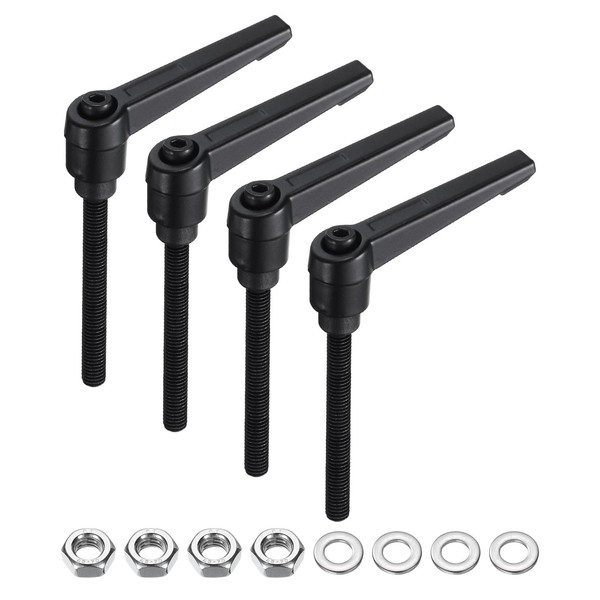 sourcing map 4pcs Lever Adjustable Handles M6 x 60mm Metric