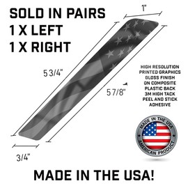 TRICKTOPPERS Aftermarket Saddlebag Inserts For 2014 And Newer Harley Davidson Touring Models Street Road Ultra Glide Road King. Sold In Pairs And Made In The USA! Grey Black American Flag Design.