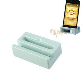 Leeneen Cell Phone Stand with Speaker Sound Amplifier.Plastics Cell Phone Holder for Desk Portable Phone Holder, for Desk,Kitchen,Bathroom,and Bedside (green)