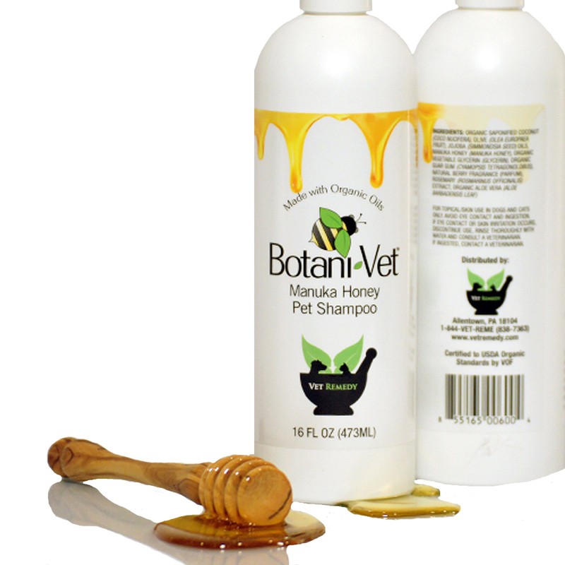 BotaniVet Certified Organic Manuka Honey Pet Shampoo 16 Oz -