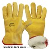 A406 3 PAIRS Driver Gloves Fleece Cotton Lined Leather Lorry