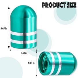 MEAJOO 8PCS Bullet Style Tire Valve Stem Caps, with Rubber O-Ring, Aluminum Universal Wheel Tyre Stem Covers for Cars, SUV, Trucks, Bikes, Motorcycles, Bicycles(Green)
