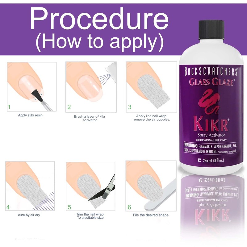 BackScratchers Kikr Spray Activator - Fiberglass Or Silk Wrap Nail