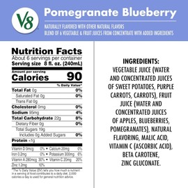 Unbranded V8 Pomegranate Blueberry 100% Fruit and Vegetable Juice, 46 fl oz Bottle (6 P...