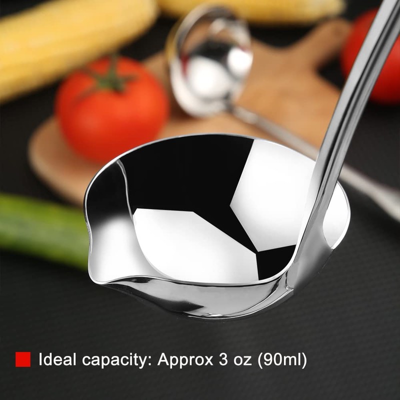 Hvanam Kitchen Soup Ladle 304 Stainless Steel Punch Metal Luminous
