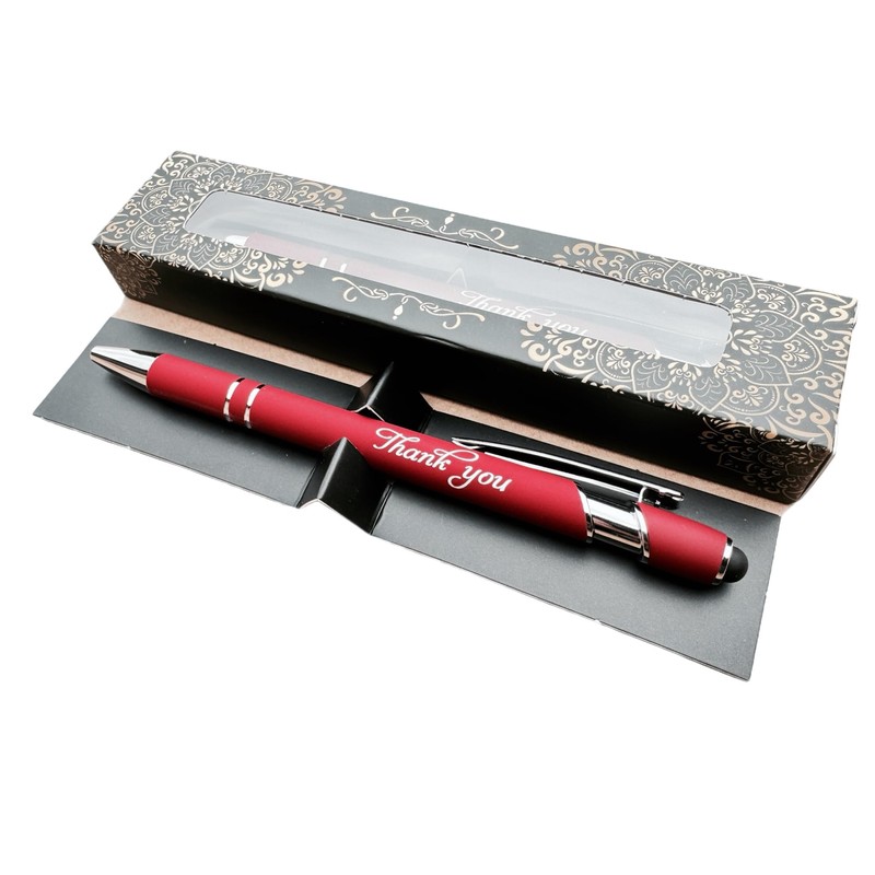 Engraved Thank You Ballpoint Pen Gift Set, Customisable, Laser Engraved,