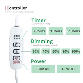 RiverLux LED Grow Light for Indoor Plants, 360 Degree Adjustable Gooseneck with Blue Red LEDs, Clip Plant Growing Lamp, Succulent Light, 5-Level Dimmable, with 3/9/12H Auto On Off Timer