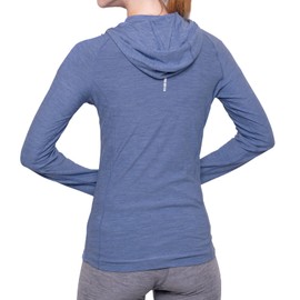 MERIWOOL Women’s Base Layer Hoodie Lightweight Merino Wool Long Sleeve Thermal Sky Blue Heather