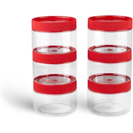 TOX Round Box M 250 ml with Sturdy Screw Cap, Made of Plastic (PET), Versatile in Workshop, Office and Hobby, Pack of 6, 094900905
