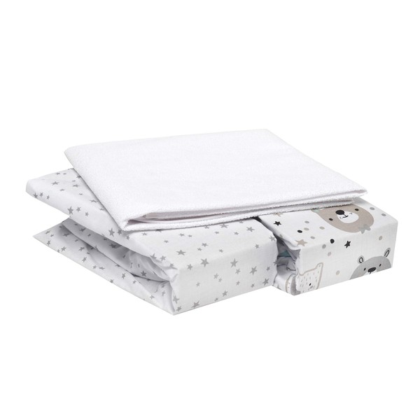 Flyideas Set of 3 2 Flannel Fitted Sheets + 1