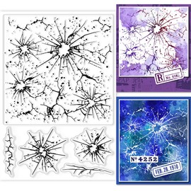 GLOBLELAND Broken Glass Background Clear Stamps for DIY Scrapbooking Irregular Background Silicone Clear Stamp Seals Transparent Stamps for Cards Making Photo Album Journal Home Decoration