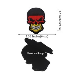 2 PCS AliPlus Germany Flag Patches Skull Patches Embroidered Tactical Military Morale Patch Hook and Loop