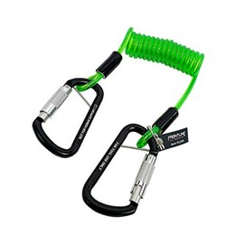 Frontline Fall Protection ToolGrip Coil Tool Tether 5 lbs Rated Tool Lanyard|Safety Green Vinyl Coating on The Outside|Steel Coil on The Inside|Double Self-Locking Aluminum Carabiner|Str:5lbs