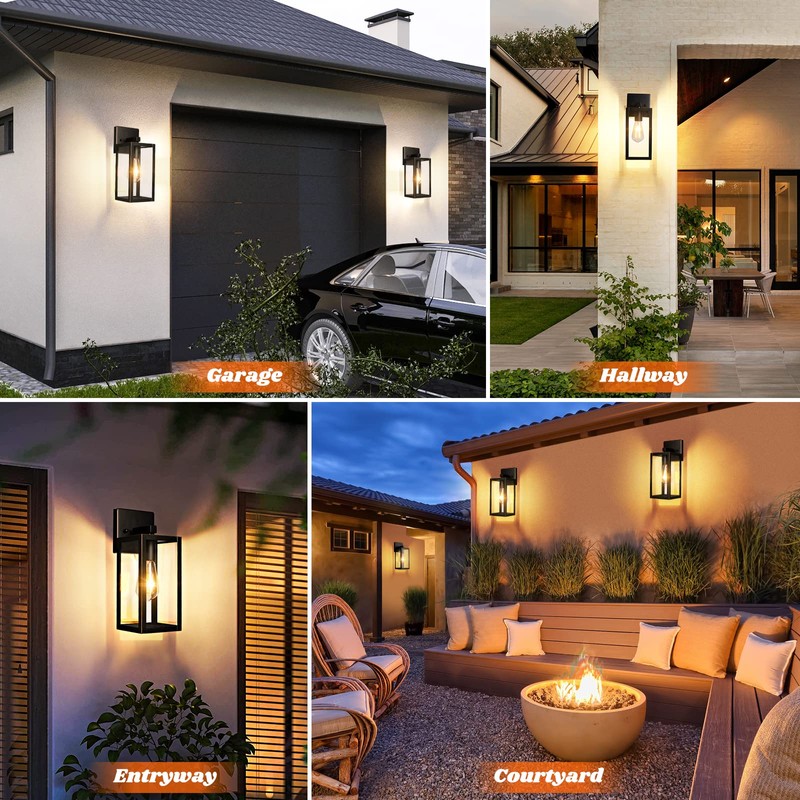 2-Pack Outdoor Lights for House, Waterproof Bronze Exterior Light Fixtures