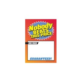 D30NBT "Nobody Beats This Price" Unstrung Drill Sale Tags (No Strings) Small Price Cards - 3 1/2" x 5" (100 Pack) Furniture, Flooring, Business Store Signs