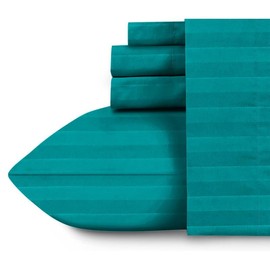 KOMFIT 800 Thread Count 100% Egyptian Cotton 1 Piece Fitted Sheet 15 Inch Deep Pocket Ultra Luxurious Soft & Breathable Easy Fit Wrinkle Free Fade Resistant Cooling Hotel Bed Sheet (King, Teal Green)