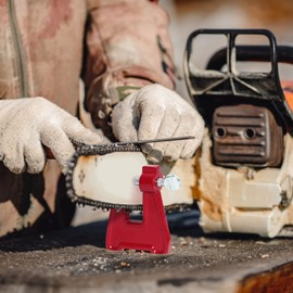 XPOtool File Stand for Chainsaw, 126 x 77 mm, Chain Sharpener, Sword Holder, Sharpening Saw Chains in the Forest