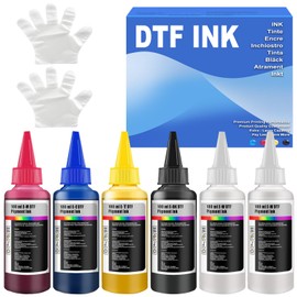 SHUOLEI Premium DTF Ink Refill Kit Inks for DTF Printing - White Inks - Compatible with DTF Printers and Heat Transfer - Ideal for T-Shirts, Hoodies, and Fabric Printing (100ml x6 DTF Ink)